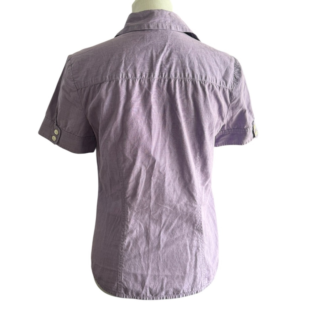 🌼5 for 25🌼 LOFT Purple Short Sleeve Button Down Shirt Size 8 - Picture 3 of 9